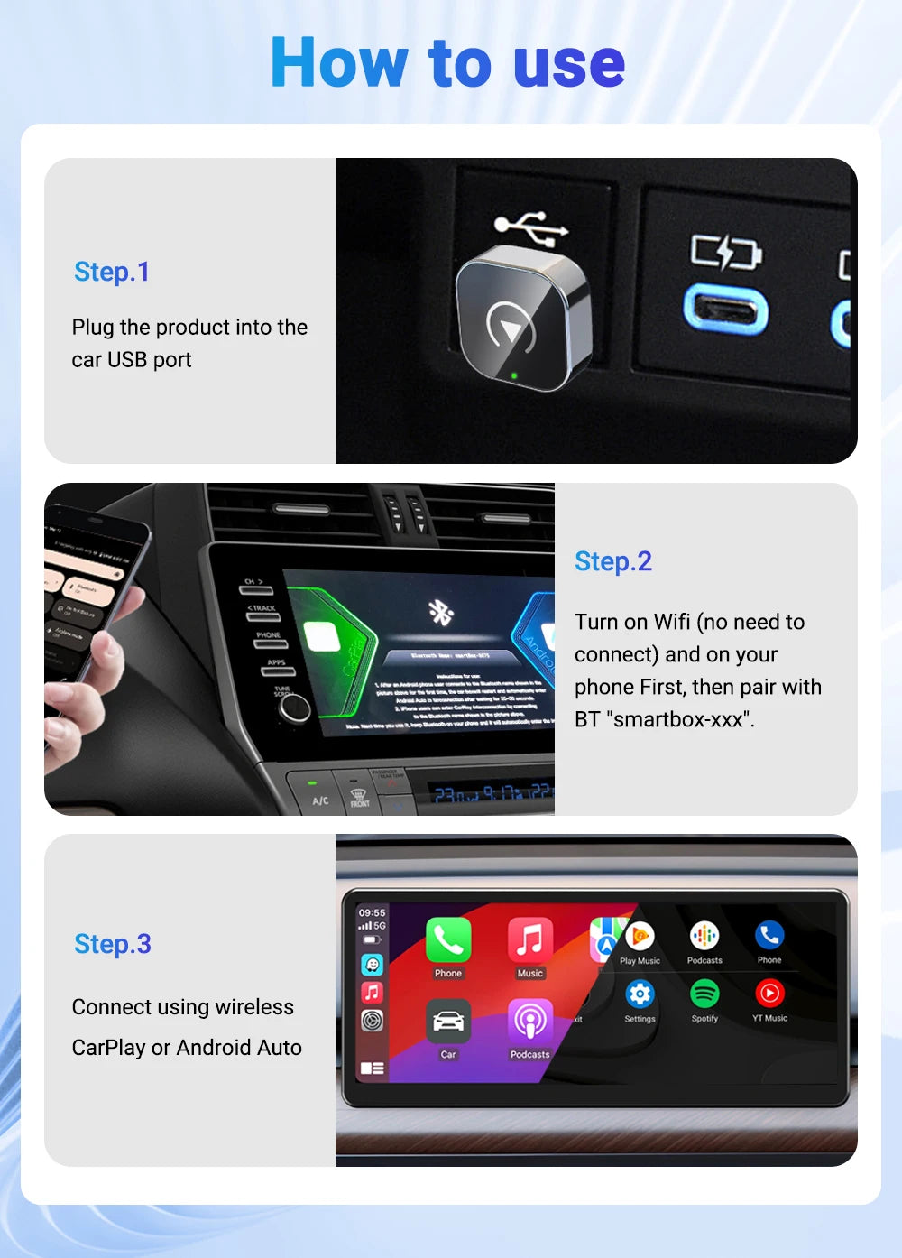 New Super Mini Carplay AI Box Wired to Wireless CarPlay&Android