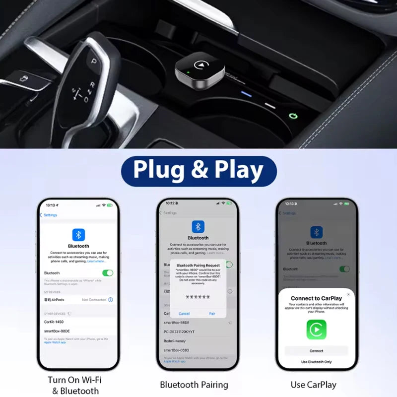 New Super Mini Carplay AI Box Wired to Wireless CarPlay&Android